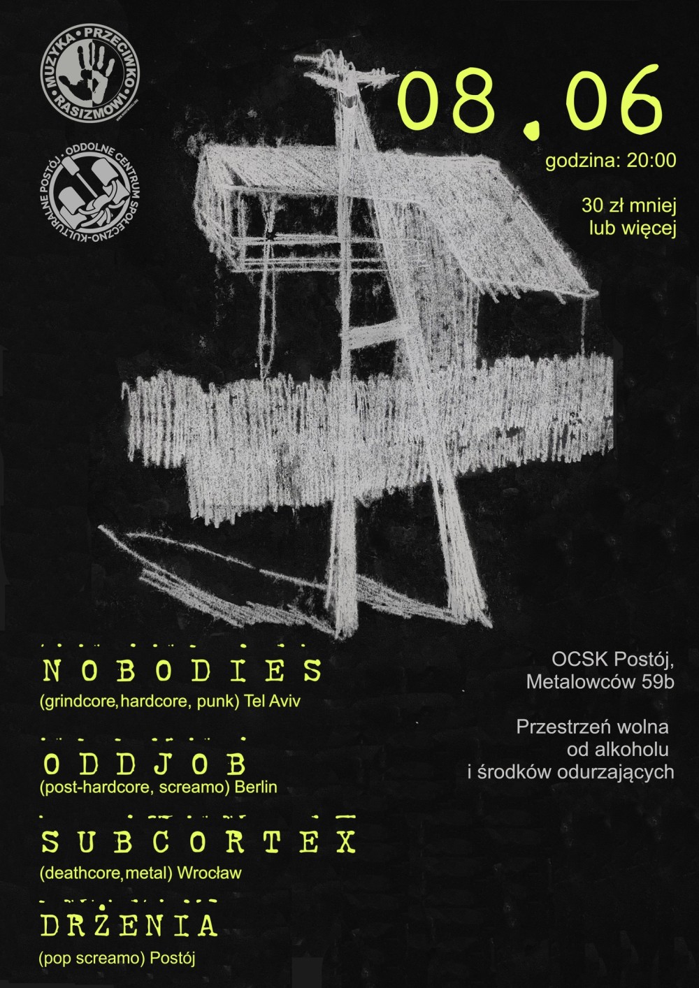 MUZYKA PRZECIWKO RASIZMOWI: „KRZYCZYMY, BO BOLI” – ODDJOB, NOBODIES, SUBCORTEX, DRŻENIA