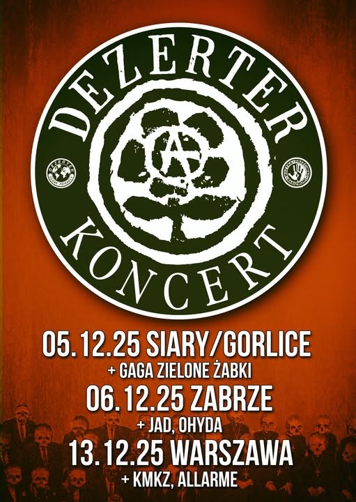 MUZYKA PRZECIWKO RASIZMOWI: TRZY KONCERTY DEZERTERA W GRUDNIU