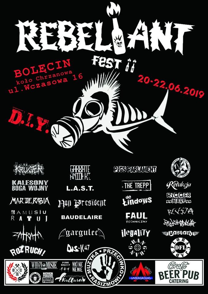 REBELIANT FEST 2019 WSPIERA  „MUZYKĘ PRZECIWKO RASIZMOWI”