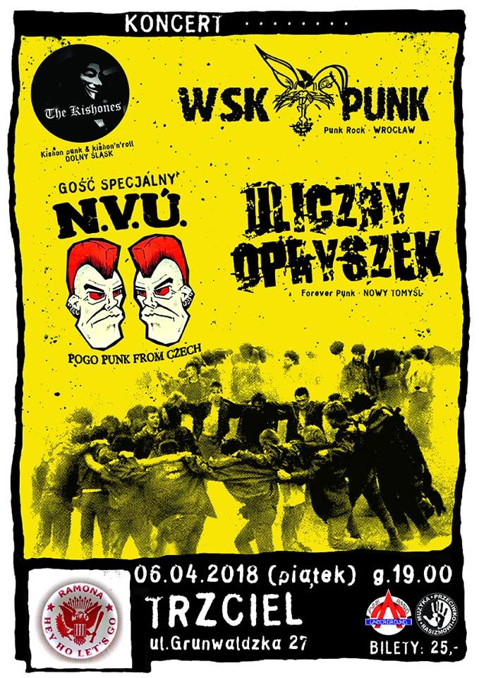 KONCERT ULICZNEGO OPRYSZKA, N.V.U. I WSK PUNK W TRZCIELU