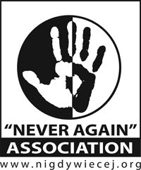 NEVER AGAIN logo